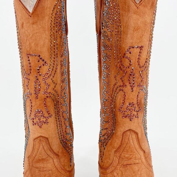 Old Gringo Mango Orange Eagle Swarovski Crystal Western Cowgirl Boot size 7.5 - Picture 7 of 11